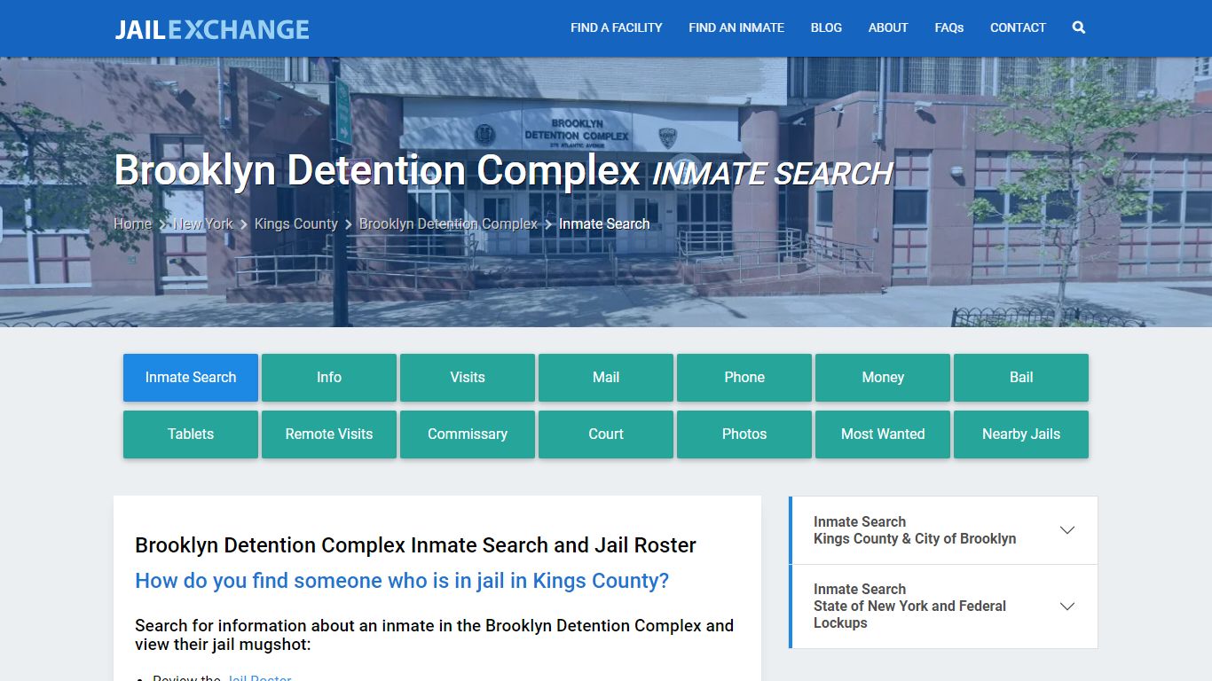 Inmate Search: Roster & Mugshots - Brooklyn Detention Complex, NY